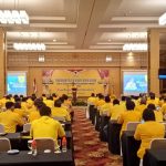 Suasana Rakerda DPD Partai Golkar Kalteng di Ballroom Hotel Aquarius, Kota Palangka Raya. (FOTO : PRI)