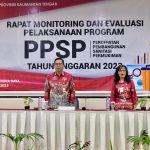 KEGIATAN : Kelompok Kerja Perumahan, Permukiman, Air Minum dan Sanitasi (Pokja PPAS) Provinsi Kalimantan Tengah melaksanakan Rapat Monitoring dan Evaluasi Pelaksanaan Program PPSP TA. 2023 secara daring dan luring, di Hotel Luwansa Palangka Raya, Jumat (24/11/2023). (foto:mmc)