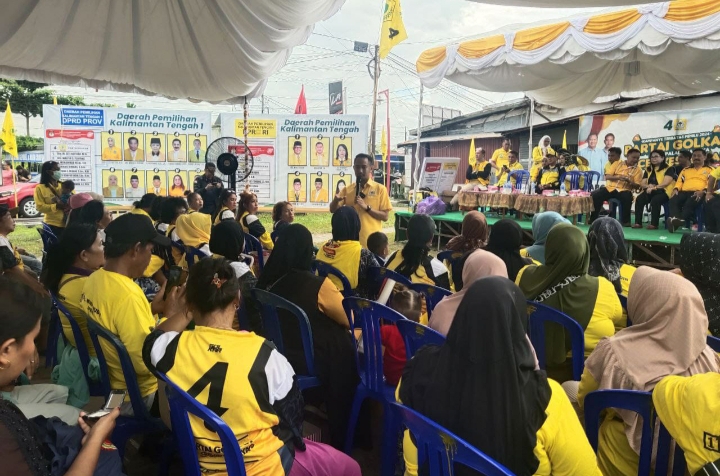 Suasana kampanye terbatas DPD Partai Golkar di Kelurahan Sabaru, Kecamatan Sabangau, Kota Palangka Raya (Foto : Nopri)