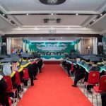 Suasana acara wisuda mahasiswa di Aula Palangka, Universitas Palangka Raya (Foto : Nopri)