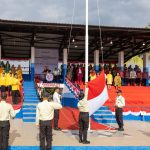 Suasana upacara HUT ke-79 RI di Stadium Mini Universitas Palangka Raya (Foto : Ist)