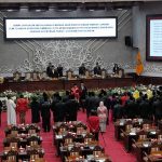 Suasana pelantikan 45 Angotoa DPRD Provinsi Kalteng periode 2024-2029 (Foto : Nopri)