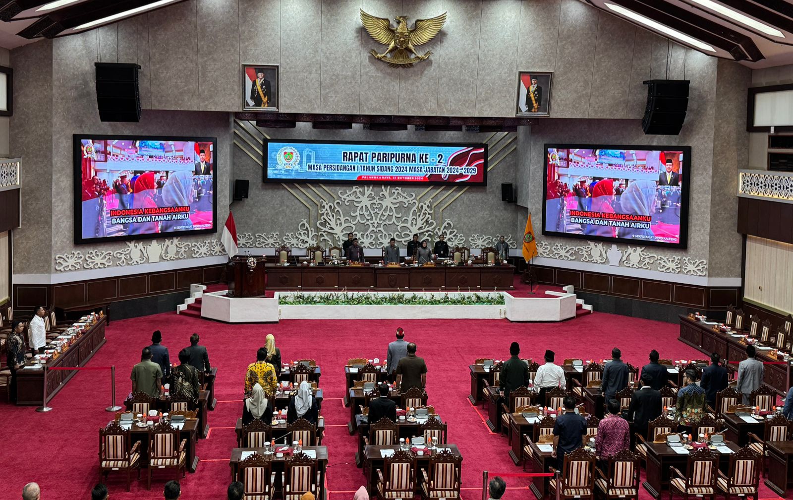 Suasana rapat paripurna kedua masa persidangan pertama tahun 2024 di Ruang Paripurna DPRD Provinsi Kalteng (Foto : Ist)